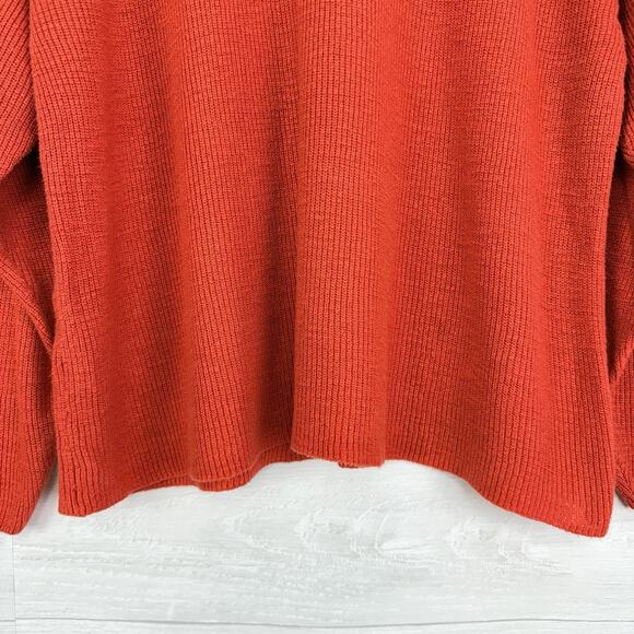 Free People Malibu‎ Surf Sweater XS Oversized Red Orange Fall Slouchy Relaxed - Picture 6 of 16